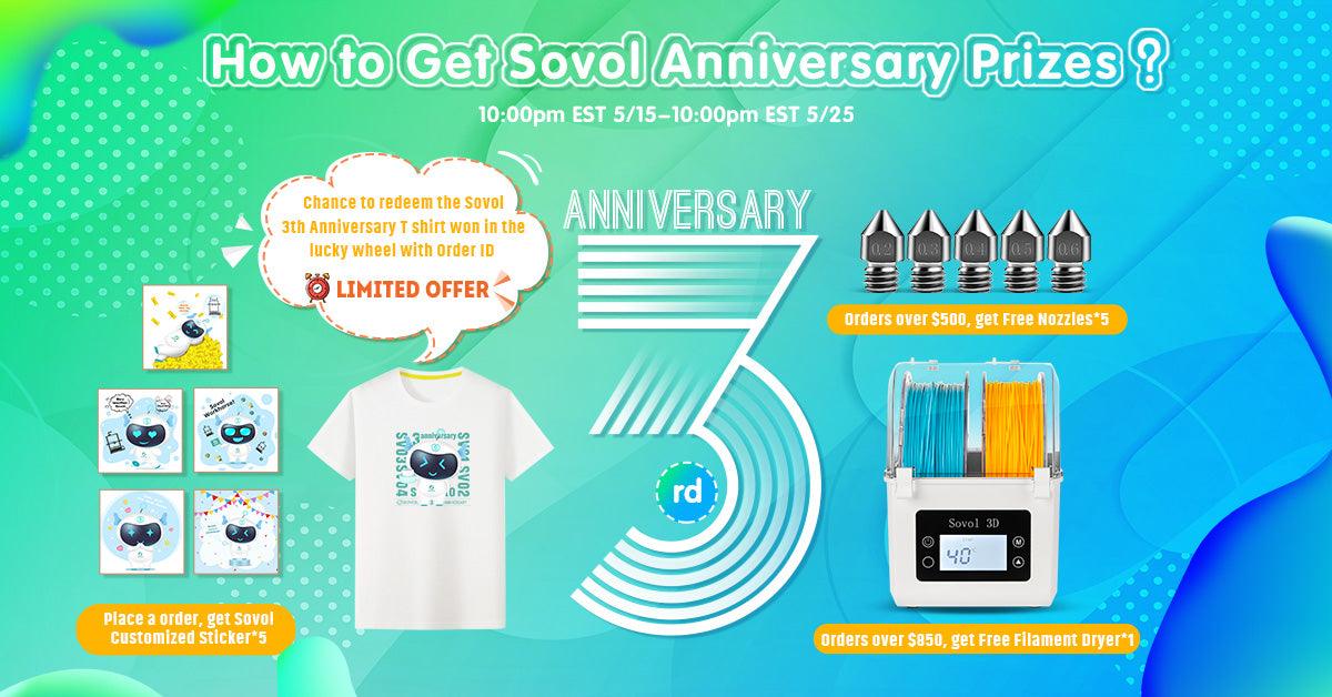 Sovol 3rd Anniversary Free Gifts and Sales - SOVOL