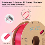 Sovol Silk PLA 3D Printing Filament Single/Dual/Tri/Rainbow Colors 1.75mm - SOVOL