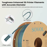 Sovol Silk PLA 3D Printing Filament Single/Dual/Tri/Rainbow Colors 1.75mm - SOVOL