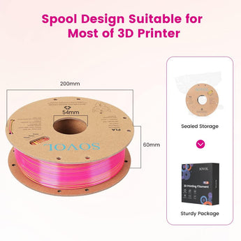 Sovol Silk PLA 3D Printing Filament Single/Dual/Tri/Rainbow Colors 1.75mm - SOVOL