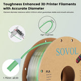 Sovol Silk PLA 3D Printing Filament Single/Dual/Tri/Rainbow Colors 1.75mm - SOVOL